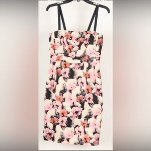 J. Crew Women’s Dress 6 Pink White Sheath Spaghetti Strap Lined Pockets